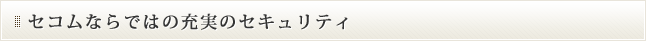 セコムならではの充実のセキュリティ